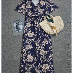 Navy/tan Spring-Summer Dress